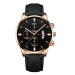 2019 relogio masculino watches men Fashion Sport Stainless Steel Case Leather Band watch Quartz Business Wristwatch reloj hombre